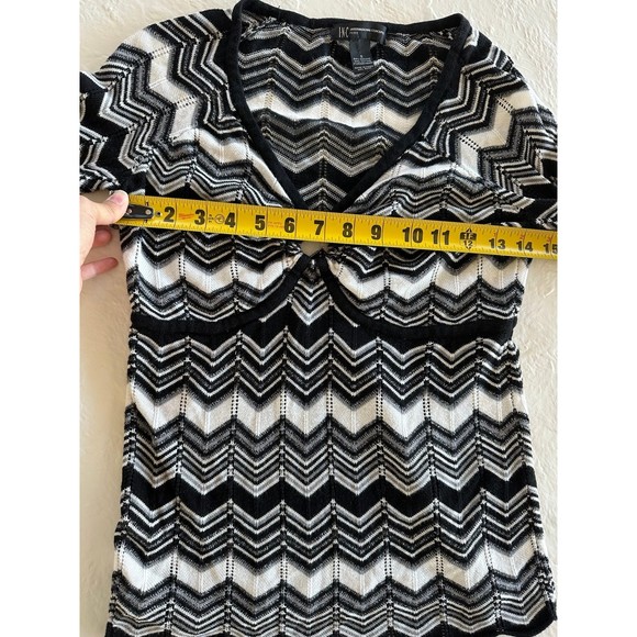 INC International Concepts Petite Chevron Keyhole Sweater - Picture 6 of 7